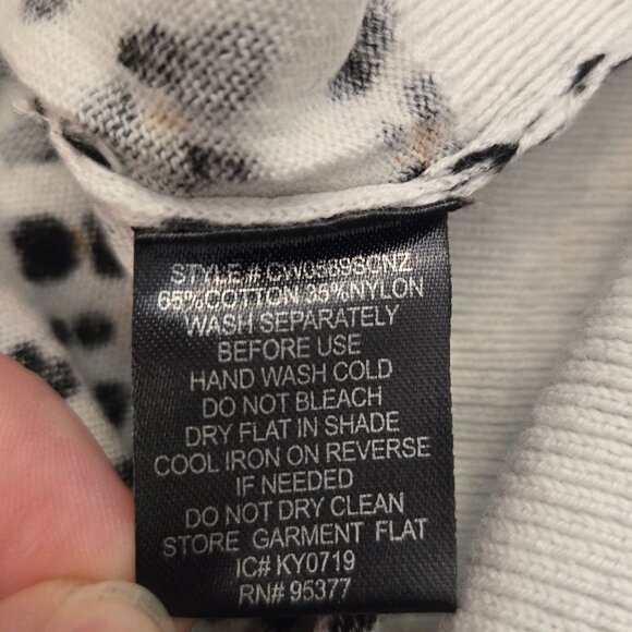 Sanctuary Curve XOXO Leopard Print Wrap Sweater 3X White Pullover Casual NWT - Picture 12 of 12